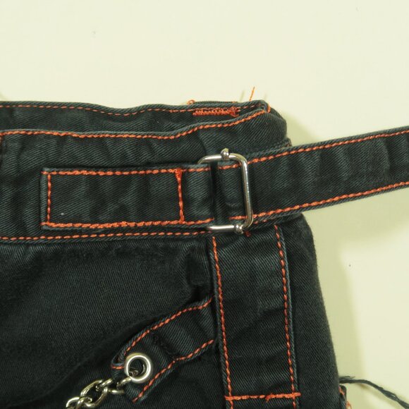 Vintage Tripp NYC Wide Leg Pants Mens XS Black Adjustable Waist Cotton - Picture 6 of 8